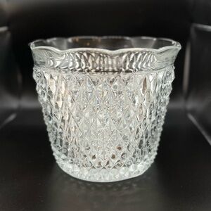 Vintage Indiana Glass Diamond Point Ice Bucket